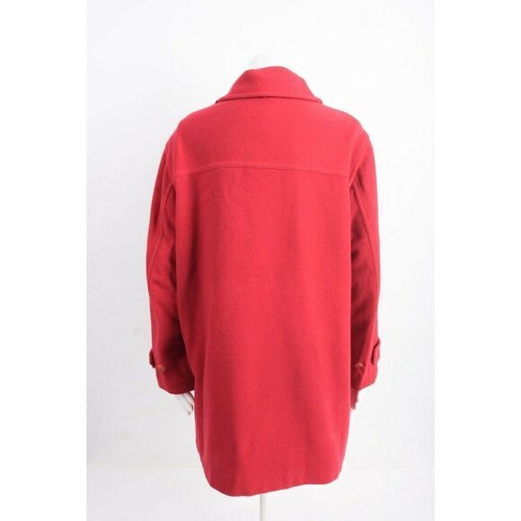 Vintage L.L. Bean Womans Red Toggle Coat Jacket Duffle Wool SLarge Petite PL - Picture 4 of 6